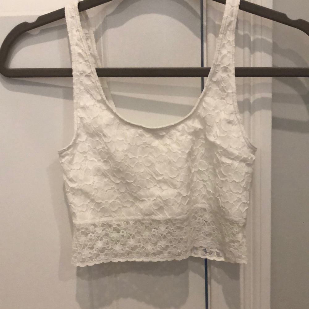 White Lace Crop Top/Bralette
